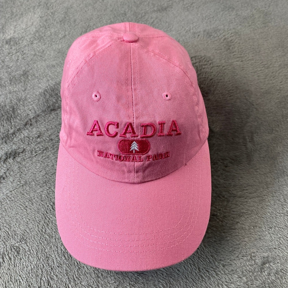 Acadia National Park Hiking Hat Prairie Mountain Pink Embroidered Dad Cap Travel